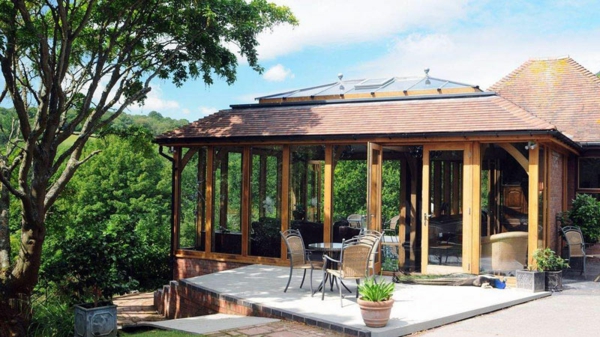 living room conservatory fashion wood and glass porch