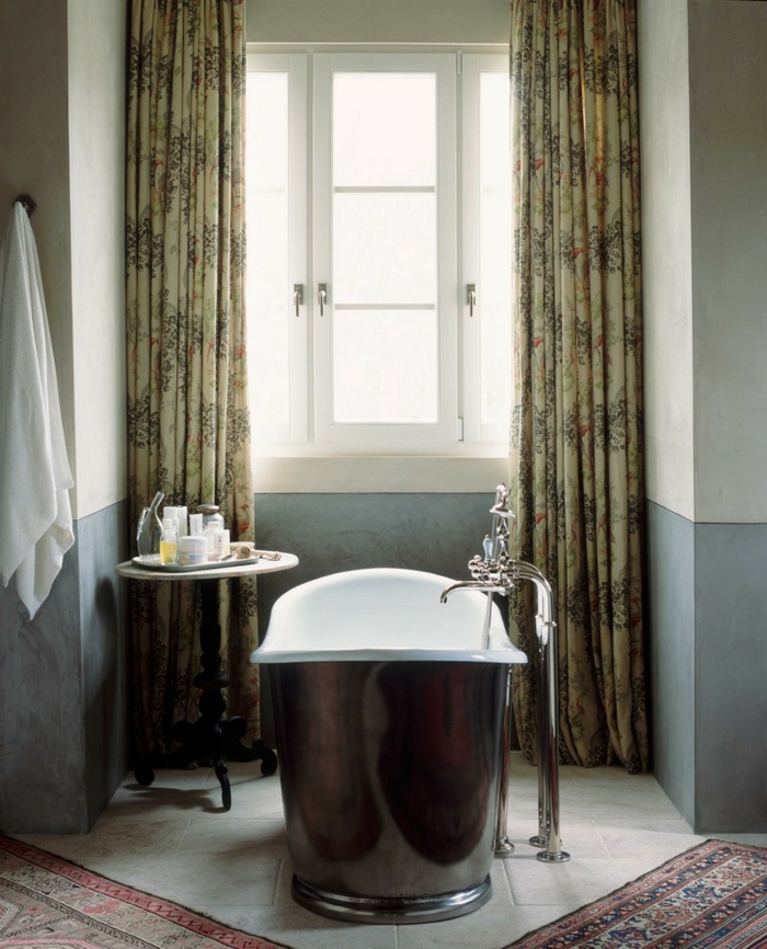 плосък украса баня завеси килим freestanding вана