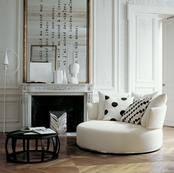 Flate design ideer av fransk stue