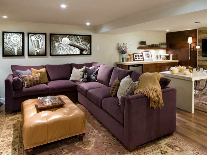 Ideas de decoración plana pequeña sala de estar sofá agradable mesa de centro fresca