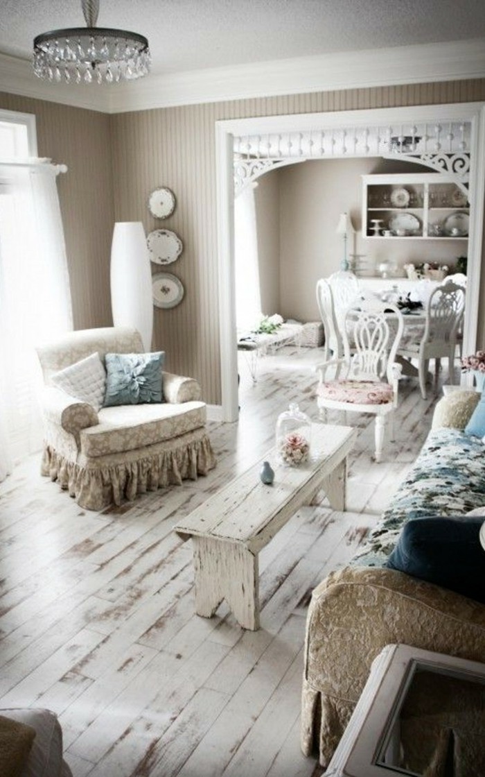 ideas de decoración plana shabby chic living room piso de madera rustic coffee table