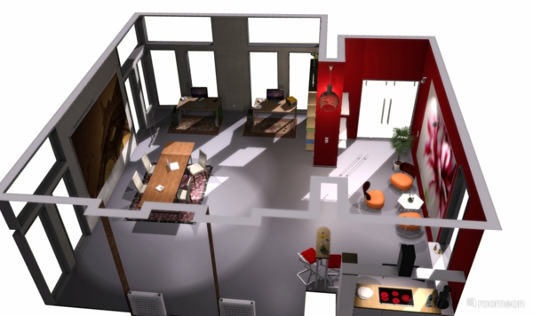 Planificador de sala de estar de diseño plano Planificador de roomeon 3d gratis