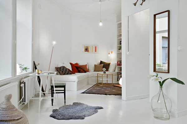fladskandinavisk indretning åben planløsning minimalistisk design