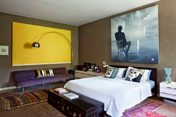 σπίτι διακόσμηση ιδέες υπνοδωμάτιο τέχνη ζωγραφική καναπέ κρεβάτι