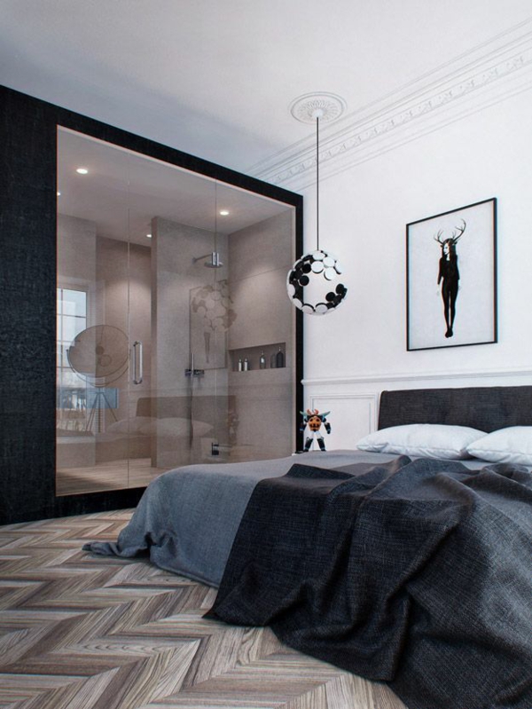 apartment design ideas bedroom bed closet wallart