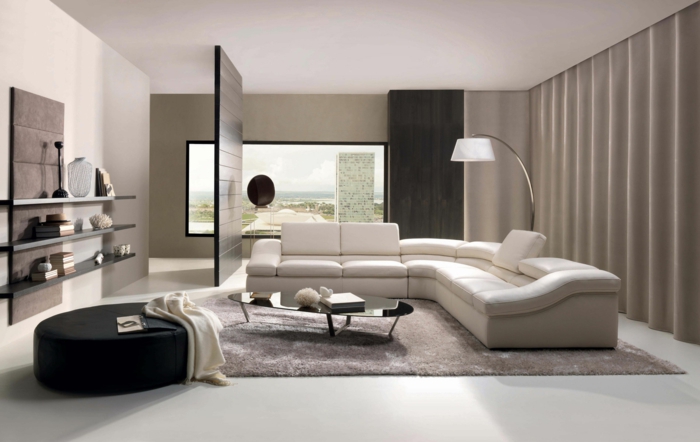 obývací pokoj zdobení nápadů neutrální barvy černá stolička