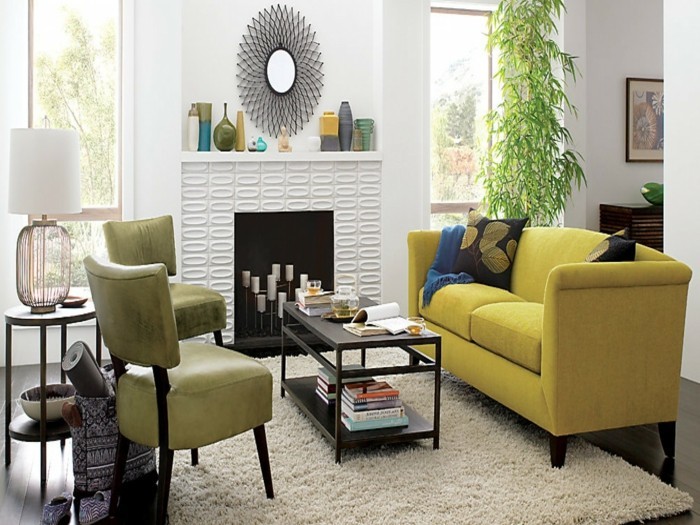 stue design feng shui regler farvede møbler planter