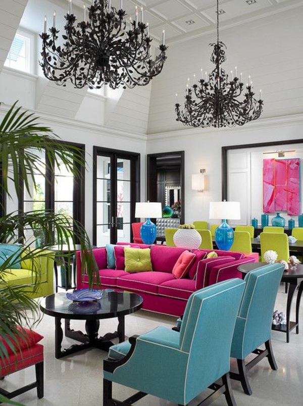 Ideas de sala de estar para decorar el sillón de sofá de araña de colores