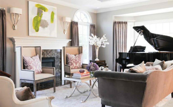 客厅家具钢琴家具风格传统米色棕色优雅舒适
