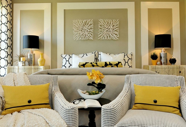 obývací pokoj moderní zdobení stěn barva skořápkové barvy zdobení nápadů
