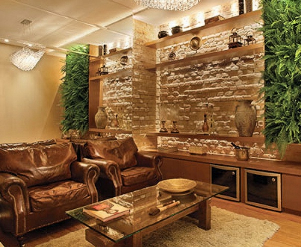 stue-rustikk stue møbler-country stil lenestol i skinn-hellig-salongbord