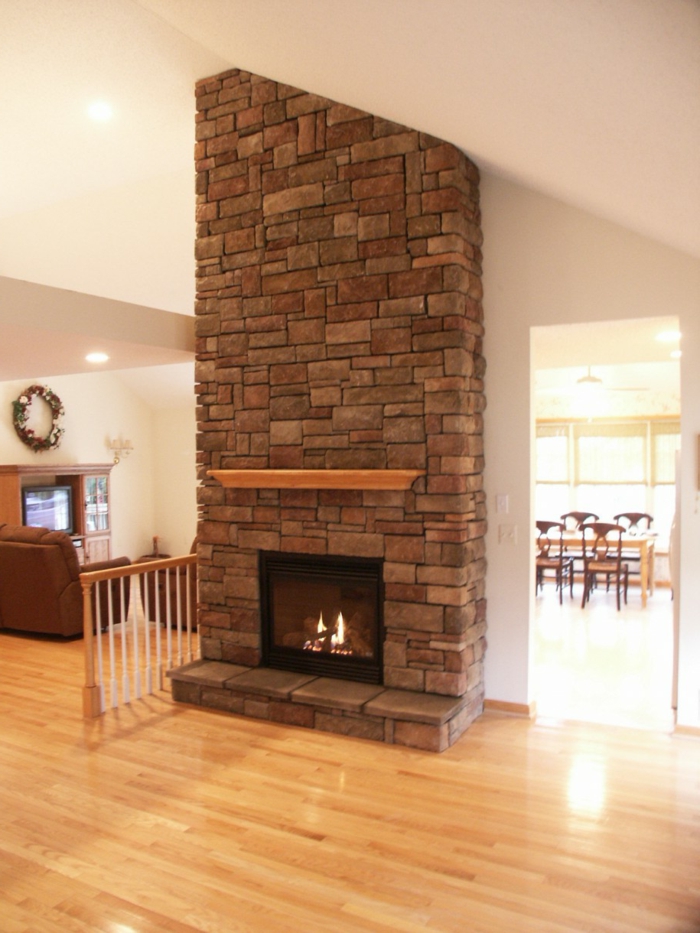 living room stone wall fireplace decoration living room