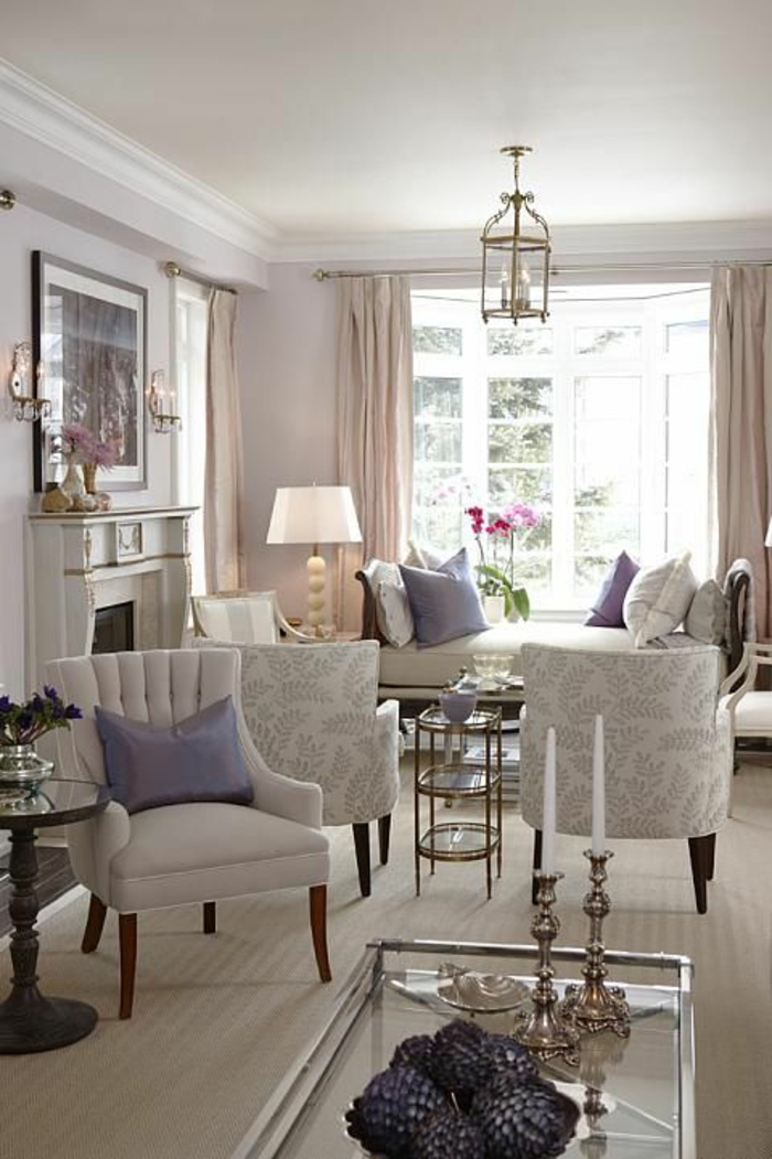 living room painting ideas bright wall paint purple accents