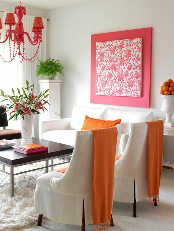 diseño de pared de sala de estar diseño de pared ideas de color patrón floral rojo