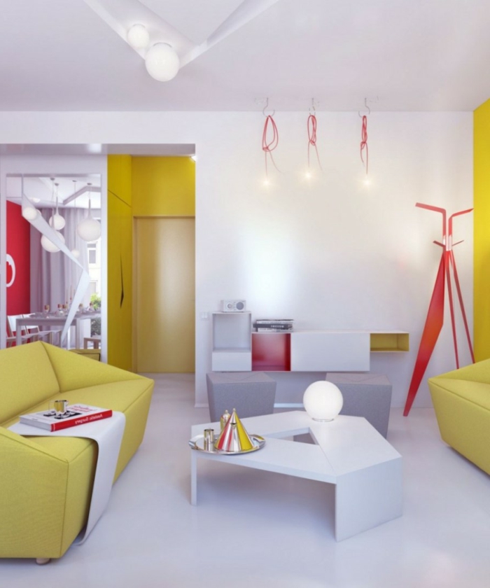 gyvenamasis kambarys apšvietimas stark akcentai lubų apšvietimas geometrinis