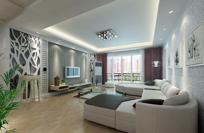 Nábytek obývacího pokoje nápady moderní vybavení led osvětlovací zařízení