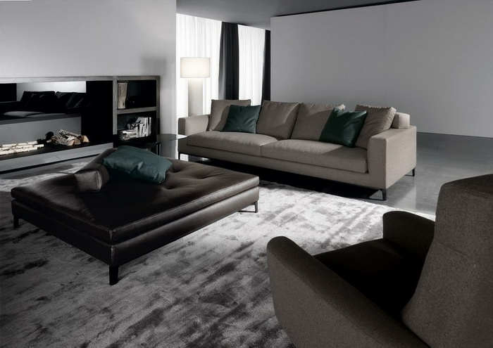 stue møbler ideer fancy teppe skinn avføring elegante sofaer