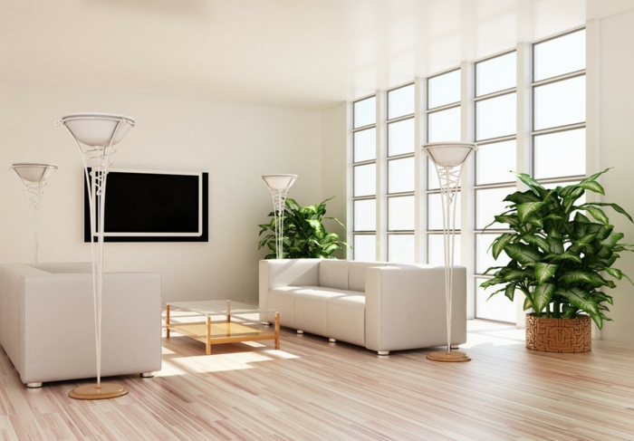 obývací pokoj nápady nápady potted elegantní nábytek podlahové lampy