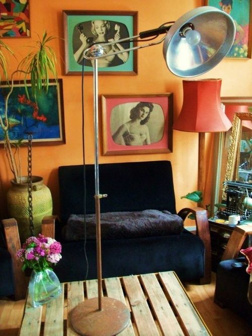 ideas de sala de estar ideas fotos de decoración de pared de muebles de estilo retro