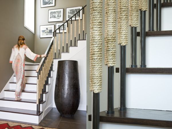 belles conceptions de vases de plancher massif escalier