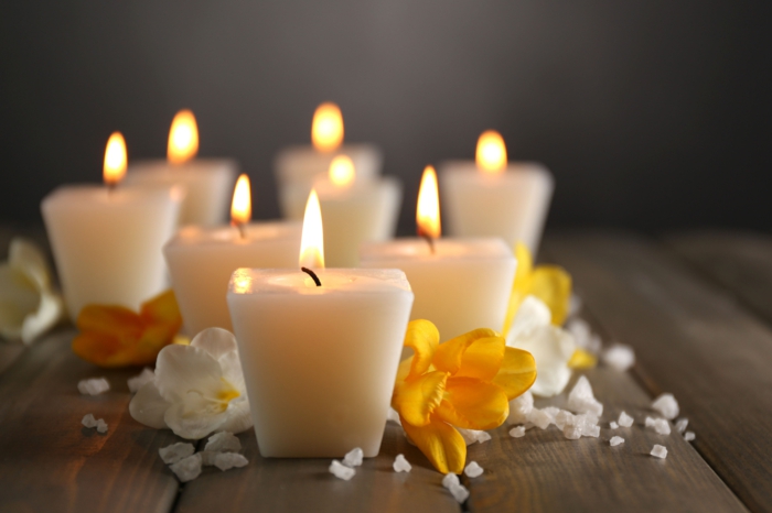 yin yang sens feng shui bougies décoration de table florale
