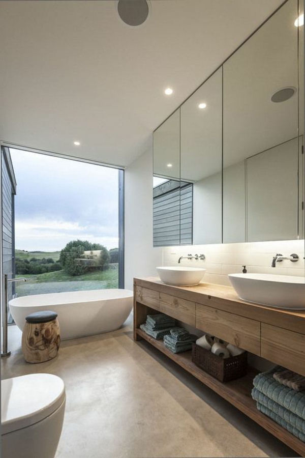 fregadero de bañera independiente de diseño moderno baño