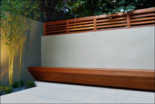 clôtures de jardin modernes contemporaines en béton et bois