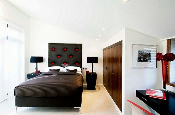 moderní ložnice černé postele