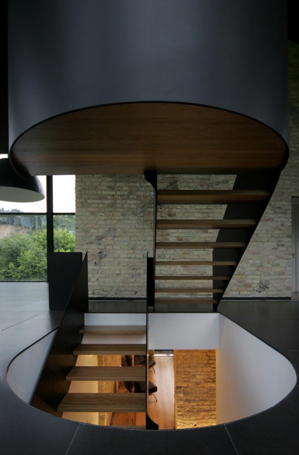 砖设计室内设计思想黑色楼梯