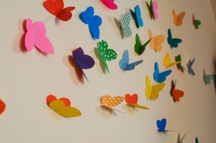 room deco diy fancy wanddecoratie gemaakt van papieren vlinders
