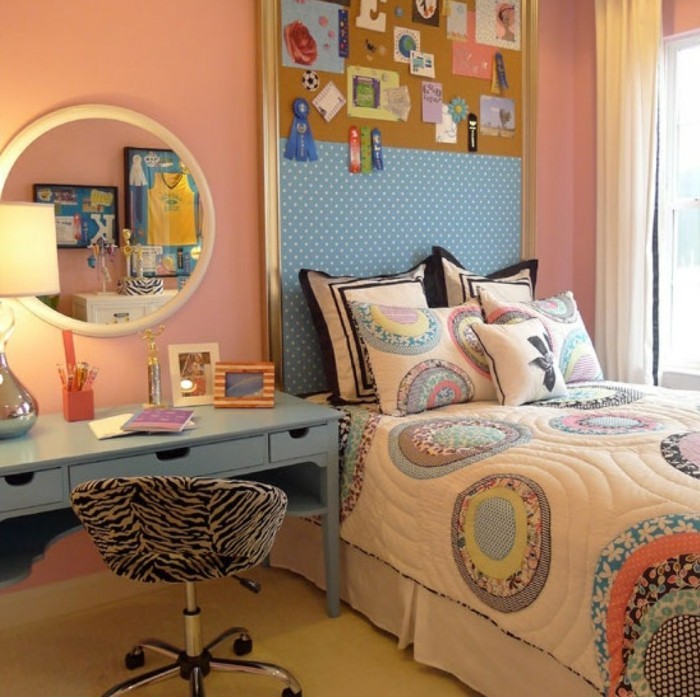 kamer decoratie diy jeugdkamer wanddecoratie ideeën roze muurverf