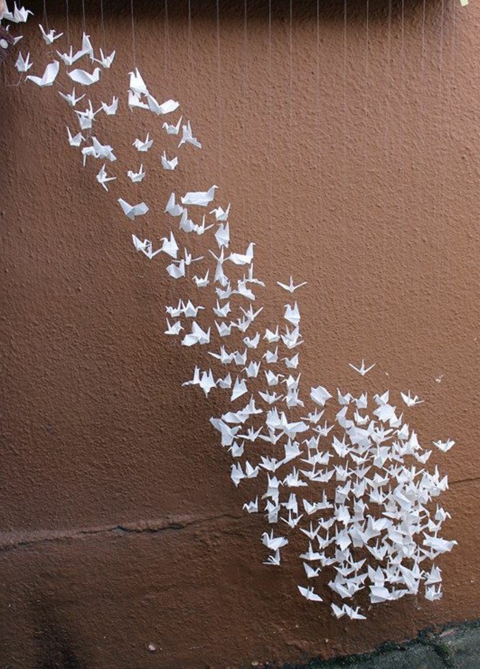 διακόσμηση δωματίου diy origami κάνει τα πτηνά τον εαυτό σας