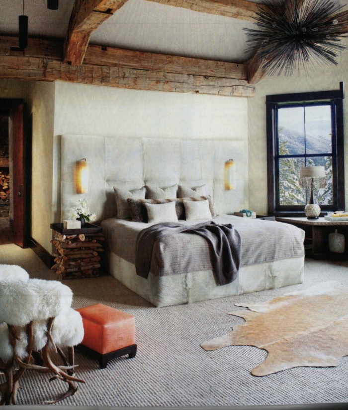 værelse udsmykning ideer pels madras seng hovedgærde tæppe hyggeligt