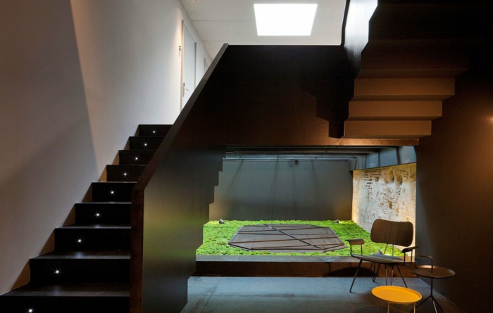interiørdesign ide interiørdesign ideer trappe oplyst forsænket belysning