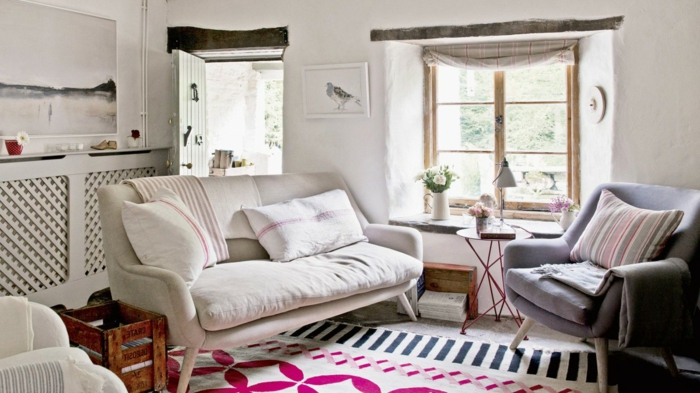 værelse indretning stue ideer vinterstemning vintage tæppe