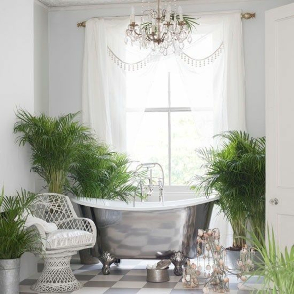 стая с палми снимки модерна баня свободностояща вана
